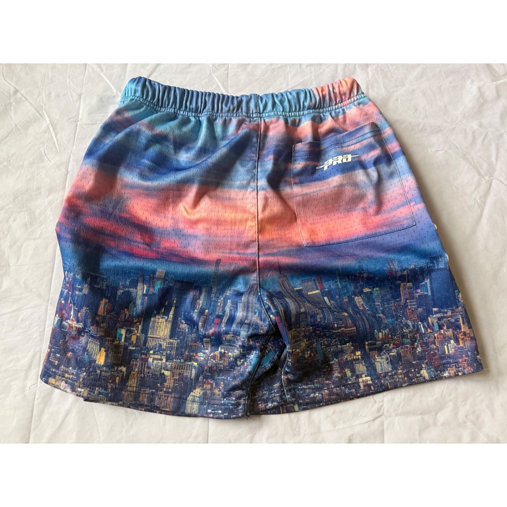 Pro Standard City Skyline Shorts Mens M Blue Good Sunset Mesh NYC MLB